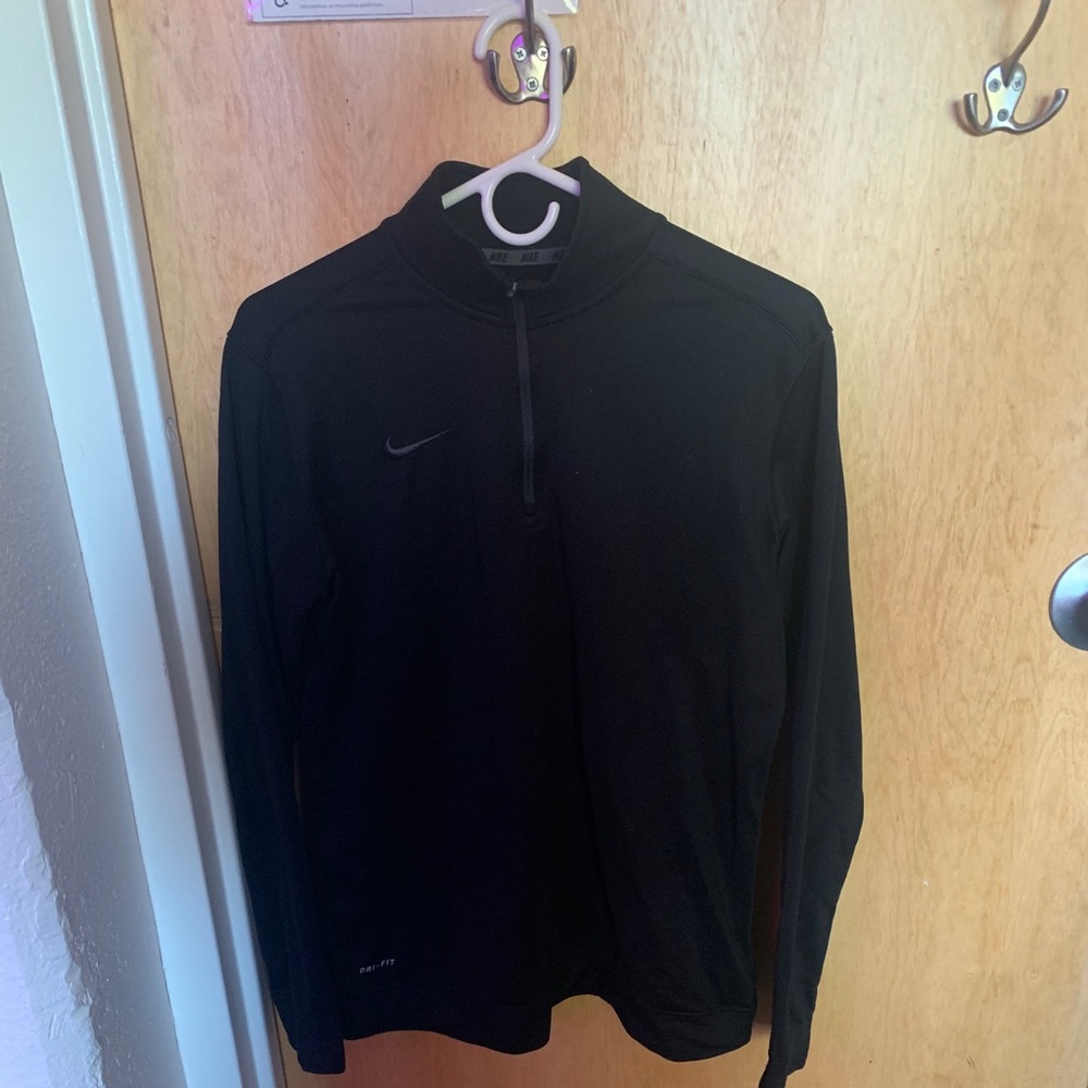 Black turtle neck Nike Dri fit sweater with zipper